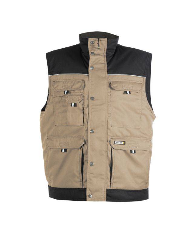 Zweifarbige Weste, KHAKI/SCHWARZ, Gr. M