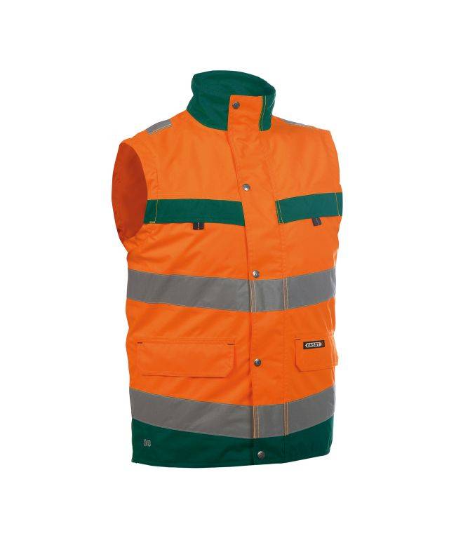 Warnschutz Weste, NEONORANGE/FLASCHENGRÜN, Gr. L