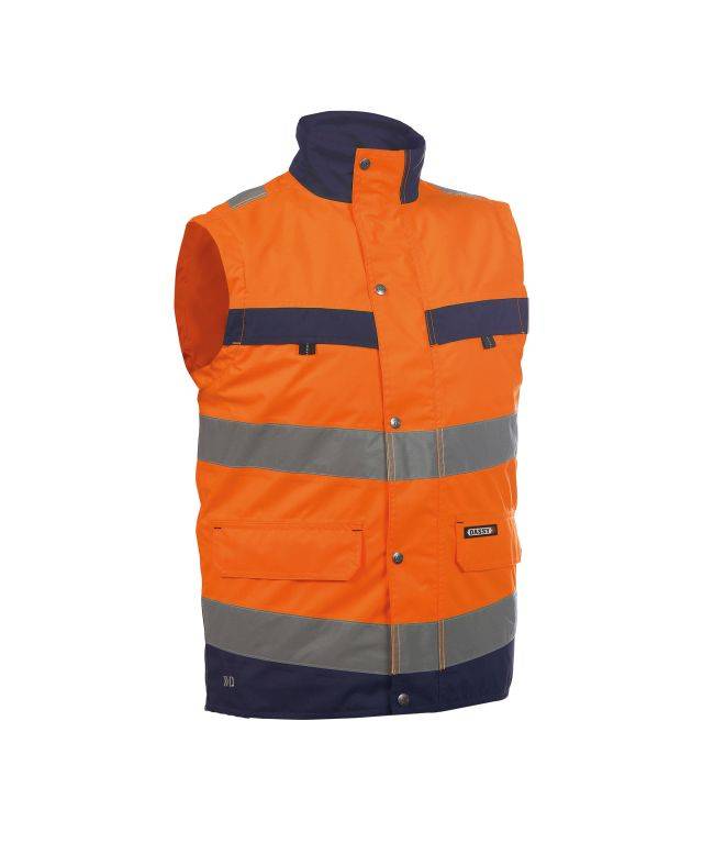 Warnschutz Weste, NEONORANGE/DUNKELBLAU, Gr. 2XL