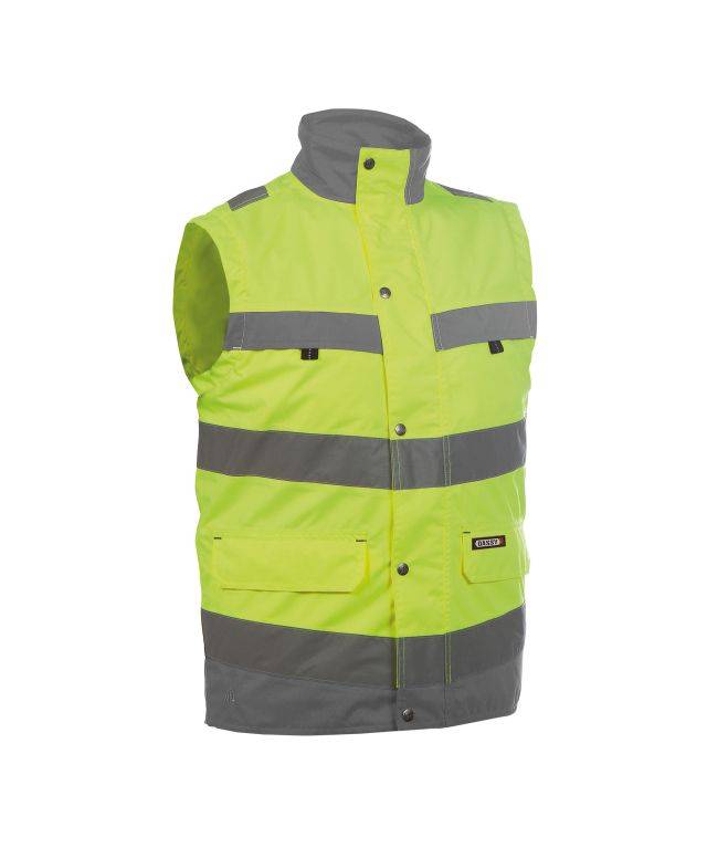 Warnschutz Weste, NEONGELB/ZEMENTGRAU, Gr. XS