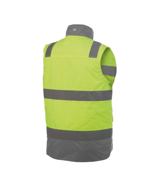 Warnschutz Weste, NEONGELB/ZEMENTGRAU, Gr. XS