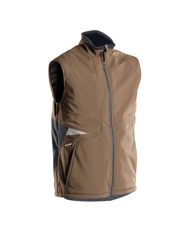 Softshell-Weste, LEHMBRAUN/ANTHRAZITGRAU, Gr. 2XL