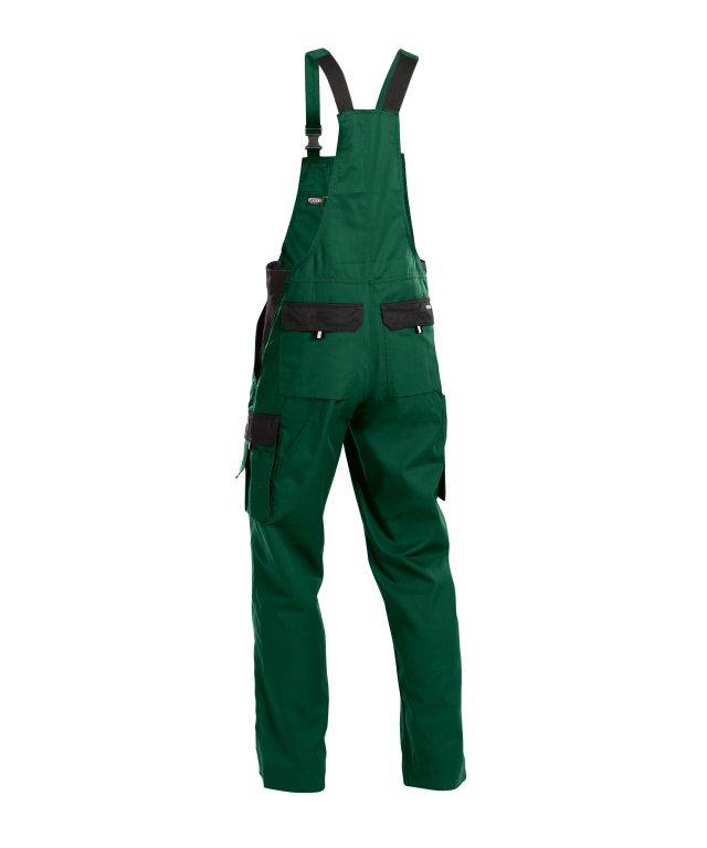 Zweifarbige Arbeitslatzhose, FLASCHENGRÜN/SCHWARZ, Gr. 52