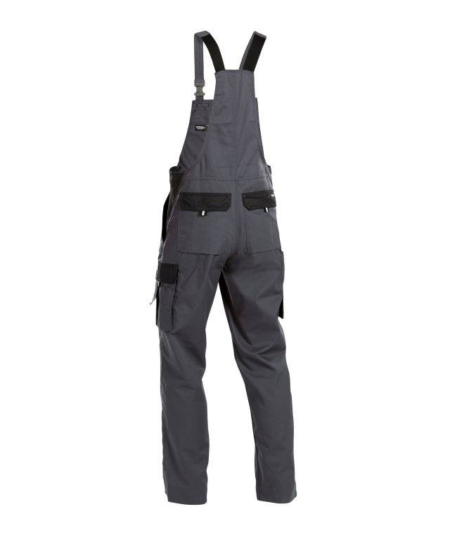 Zweifarbige Arbeitslatzhose, ZEMENTGRAU/SCHWARZ , Kurzgröße, Gr. 53