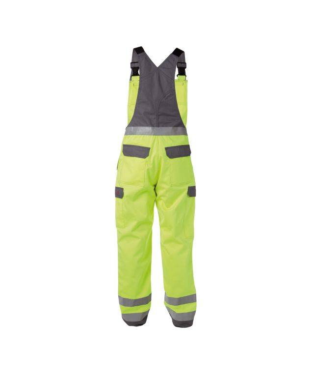 Multinorm Warnschutz Latzhose mit Kniepolstertaschen, NEONGELB/GRAFITGRAU, Gr. 50