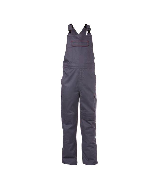 Flammhemmende Latzhose mit Kniepolstertaschen, ZEMENTGRAU, Gr. 52