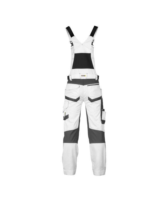 Malerlatzhose mit Stretch und Kniepolstertaschen, WEIß/ANTHRAZITGRAU, Gr. 67