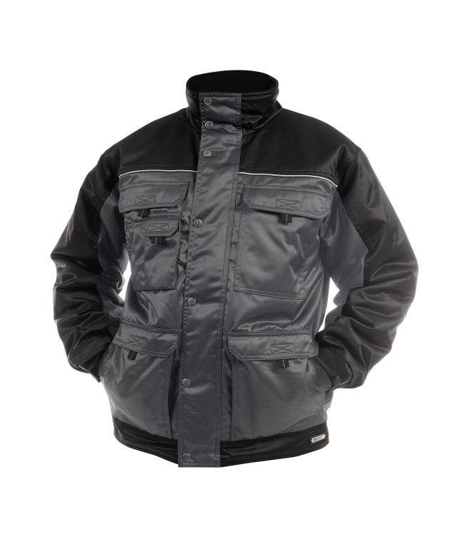 Zweifarbige Beaver Winterjacke, ZEMENTGRAU/SCHWARZ, Gr. M