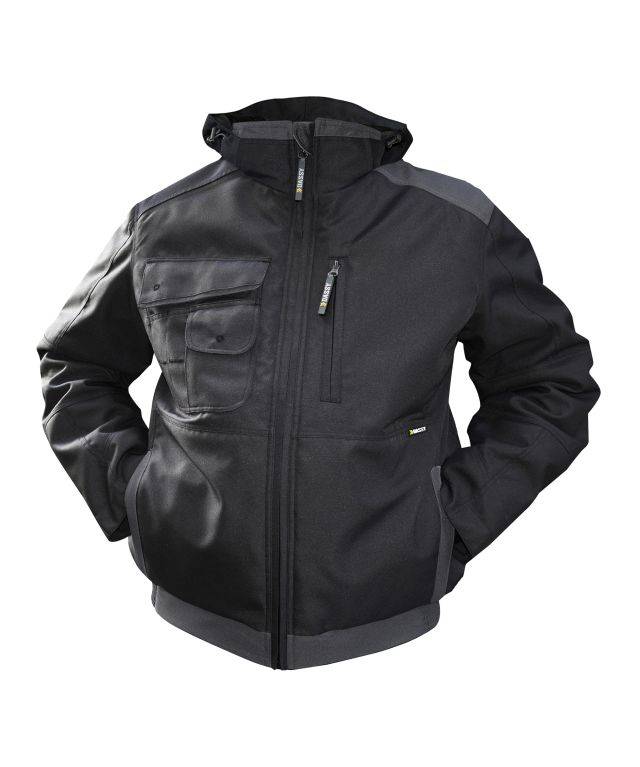 Canvas Winterjacke, SCHWARZ/ANTHRAZITGRAU, Gr. L