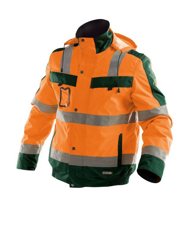 Warnschutz Winterjacke, NEONORANGE/FLASCHENGRÜN, Gr. S
