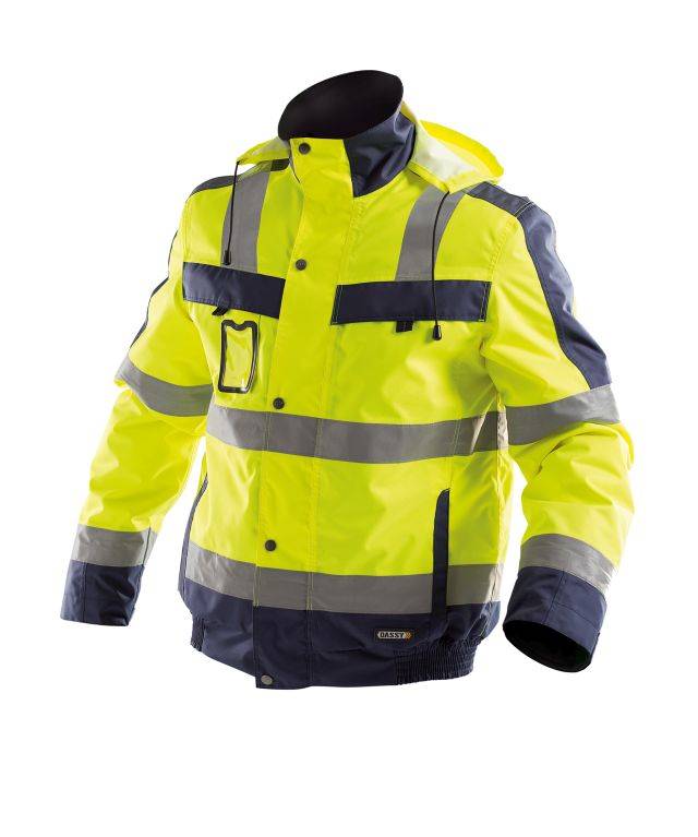 Warnschutz Winterjacke, NEONGELB/DUNKELBLAU, Gr. S