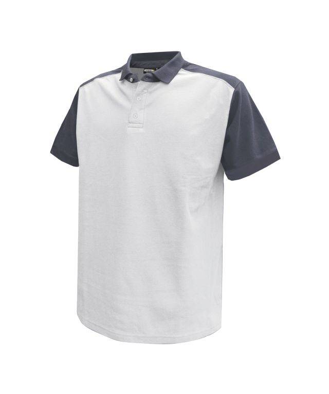 DASSY Cesar 2farbiges Poloshirt 710004 6141 WEIß/ZEMENTGRAU Gr. L