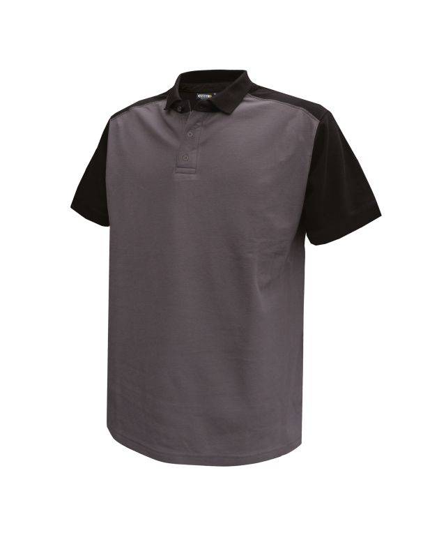 DASSY Cesar 2farbiges Poloshirt 710004 6471 ZEMENTGRAU/SCHWARZ Gr. XL