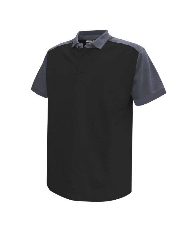 DASSY Cesar 2farbiges Poloshirt 710004 6741 SCHWARZ/ZEMENTGRAU Gr. L
