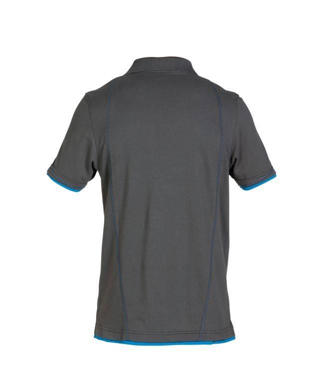 Poloshirt, ANTHRAZITGRAU/AZURBLAU, Gr. M