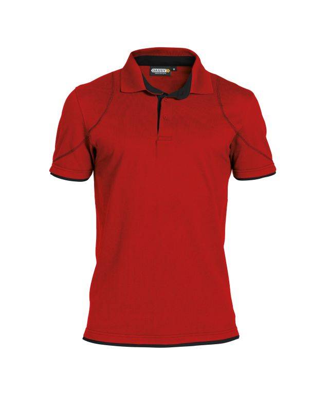 DASSY Orbital Poloshirt 710011 6674 ROT/SCHWARZ Gr. XS