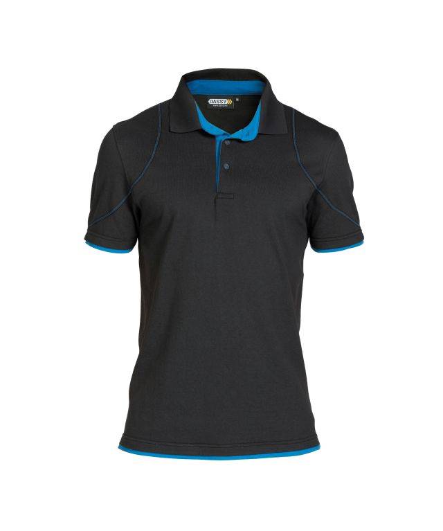 Poloshirt, SCHWARZ/AZURBLAU, Gr. S