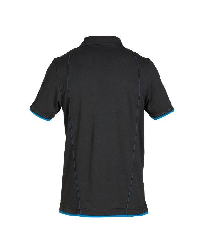 Poloshirt, SCHWARZ/AZURBLAU, Gr. S