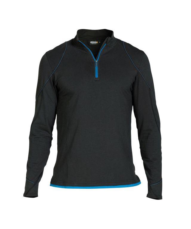 T-shirt mit langen Ärmeln, SCHWARZ/AZURBLAU, Gr. L