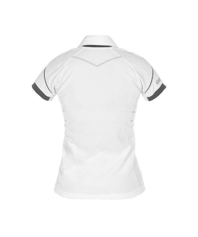 Poloshirt für Damen, WEIß/ANTHRAZITGRAU, Gr. M