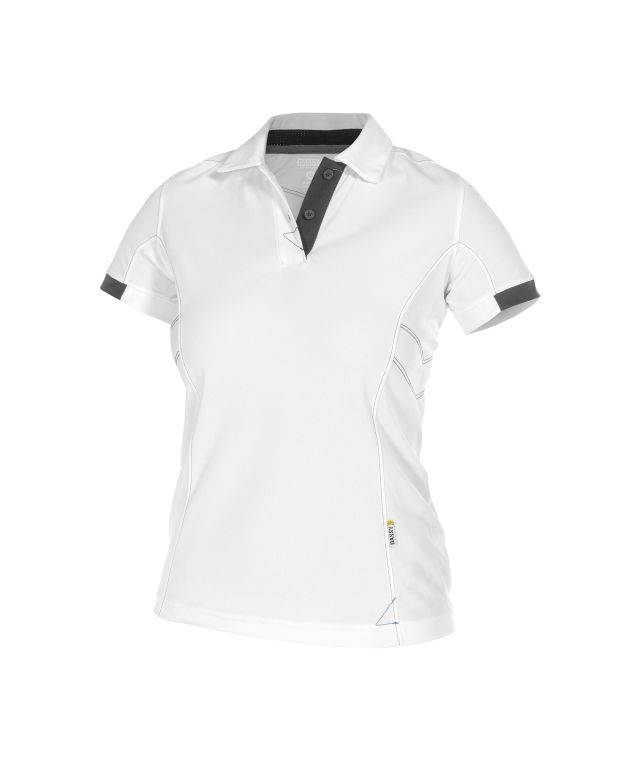 Poloshirt für Damen, WEIß/ANTHRAZITGRAU, Gr. XL