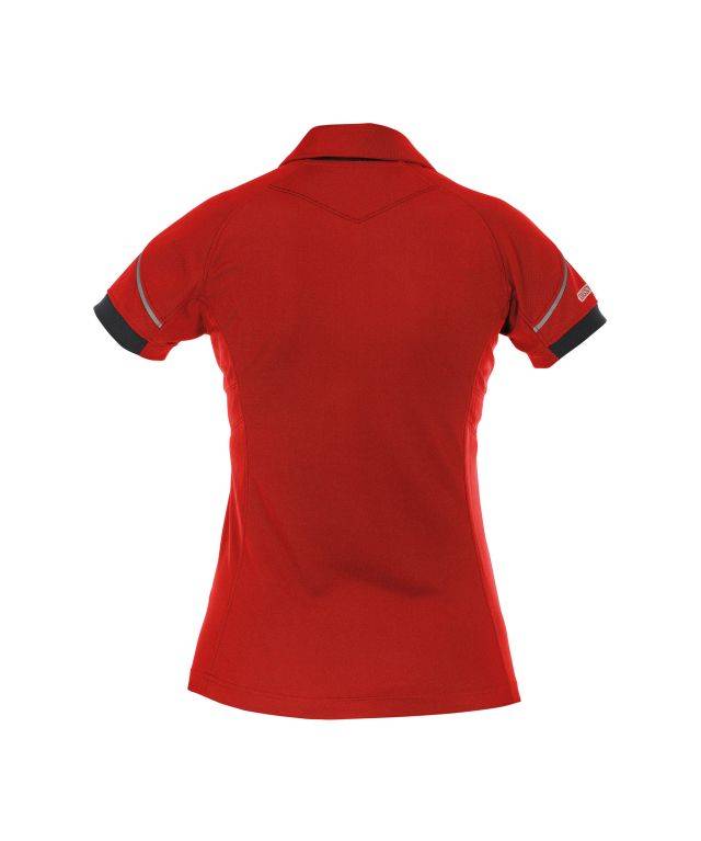Poloshirt für Damen, ROT/SCHWARZ, Gr. L
