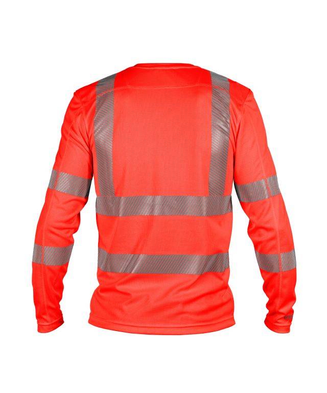 Warnschutz UV-T-Shirt mit langen Ärmeln, NEONROT, Gr. XS