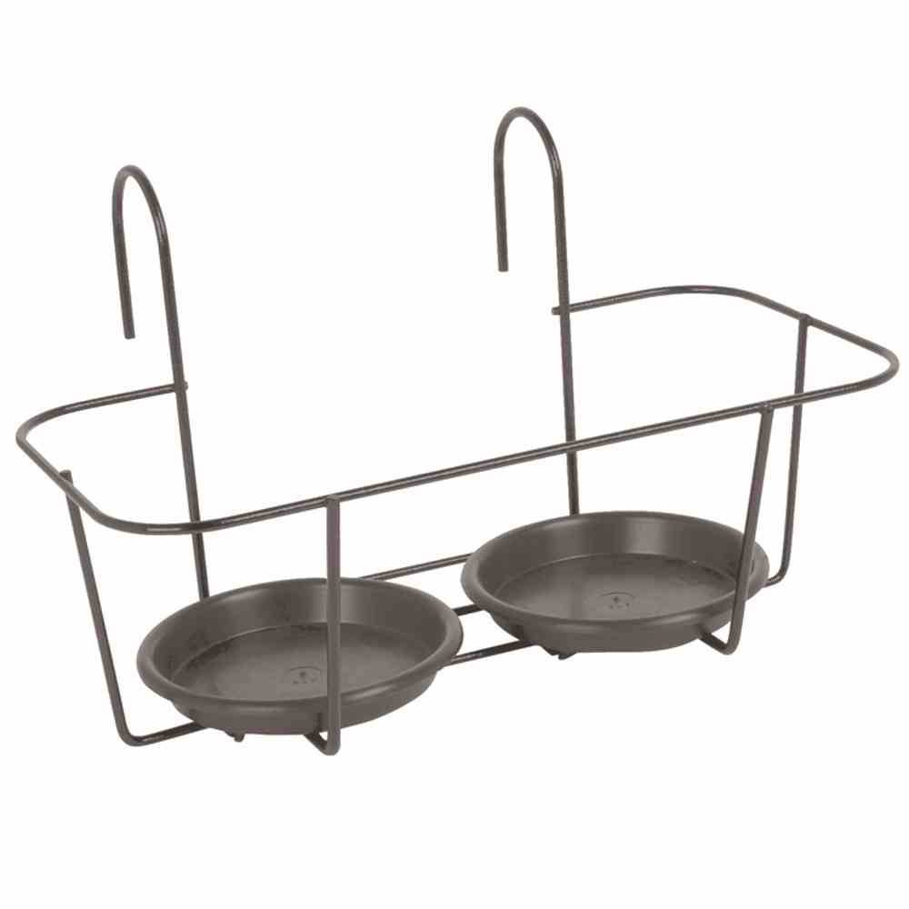 Jardifer 330-096 Haken-Blumentopfhalter für 2 Töpfe, 34x18cm, grau