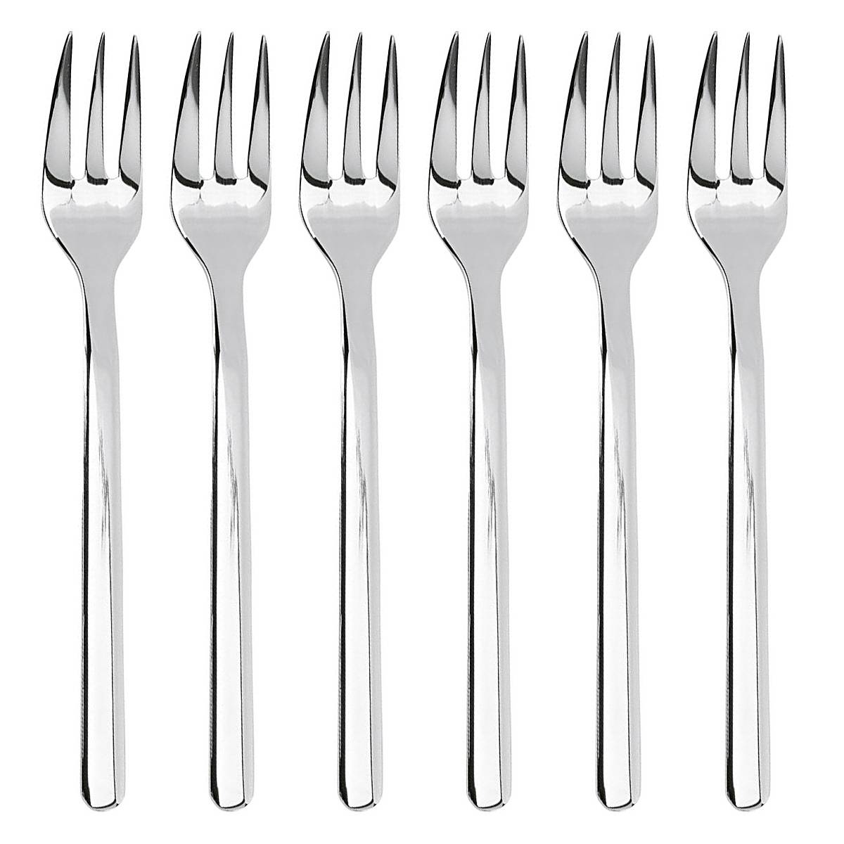 my basics 42004 Kuchengabel "Stratos" aus Edelstahl 18/10 poliert, silber (6er Pack)
