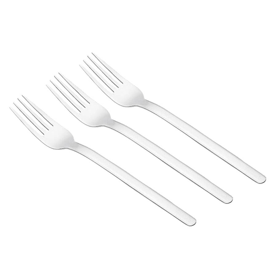 my basics 566302 Stratos Menügabel, silber (3er Pack)