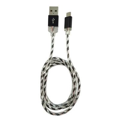 LC-Power LC-C-USB-MICRO-1M-8 USB A zu Micro-USB Kabel, schwarz/silber LED 1m Kabel USB & Lightning