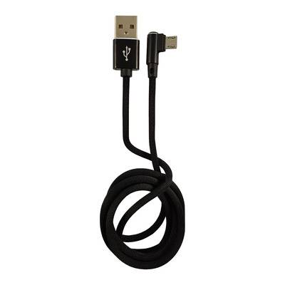 LC-Power LC-C-USB-MICRO-1M-2 USB A zu Micro-USB Kabel, schwarz, gewinkelt, 1m Kabel USB & Lightning