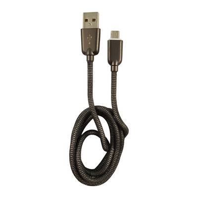 LC-Power LC-C-USB-MICRO-1M-6 USB A zu Micro-USB Kabel, Metall schwarz, 1m Kabel USB & Lightning USB