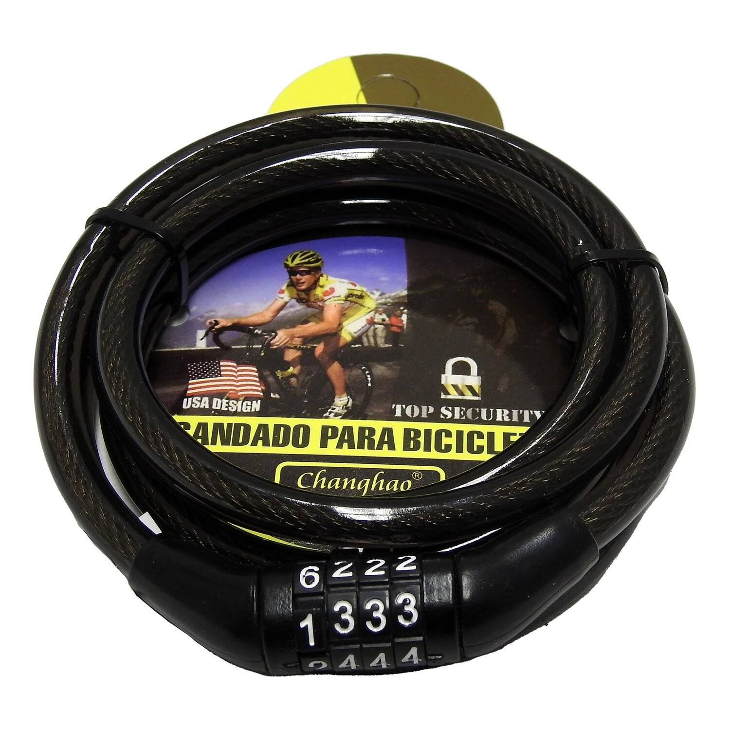 Fahrradschloss CH-202,550mm/12mm Kabelschloss Mit 4-Stellig Zahlencode Zahlenschloss Fahrradhalterung Fahrradschloß