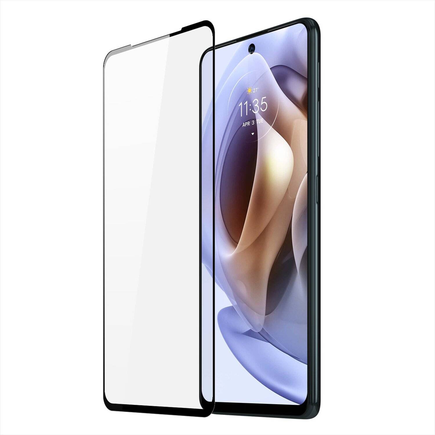 10D Schutz Glas kompatibel mit Motorola Moto G31 Curved Schutz Folie Vollständig Klebend und Abdeckung