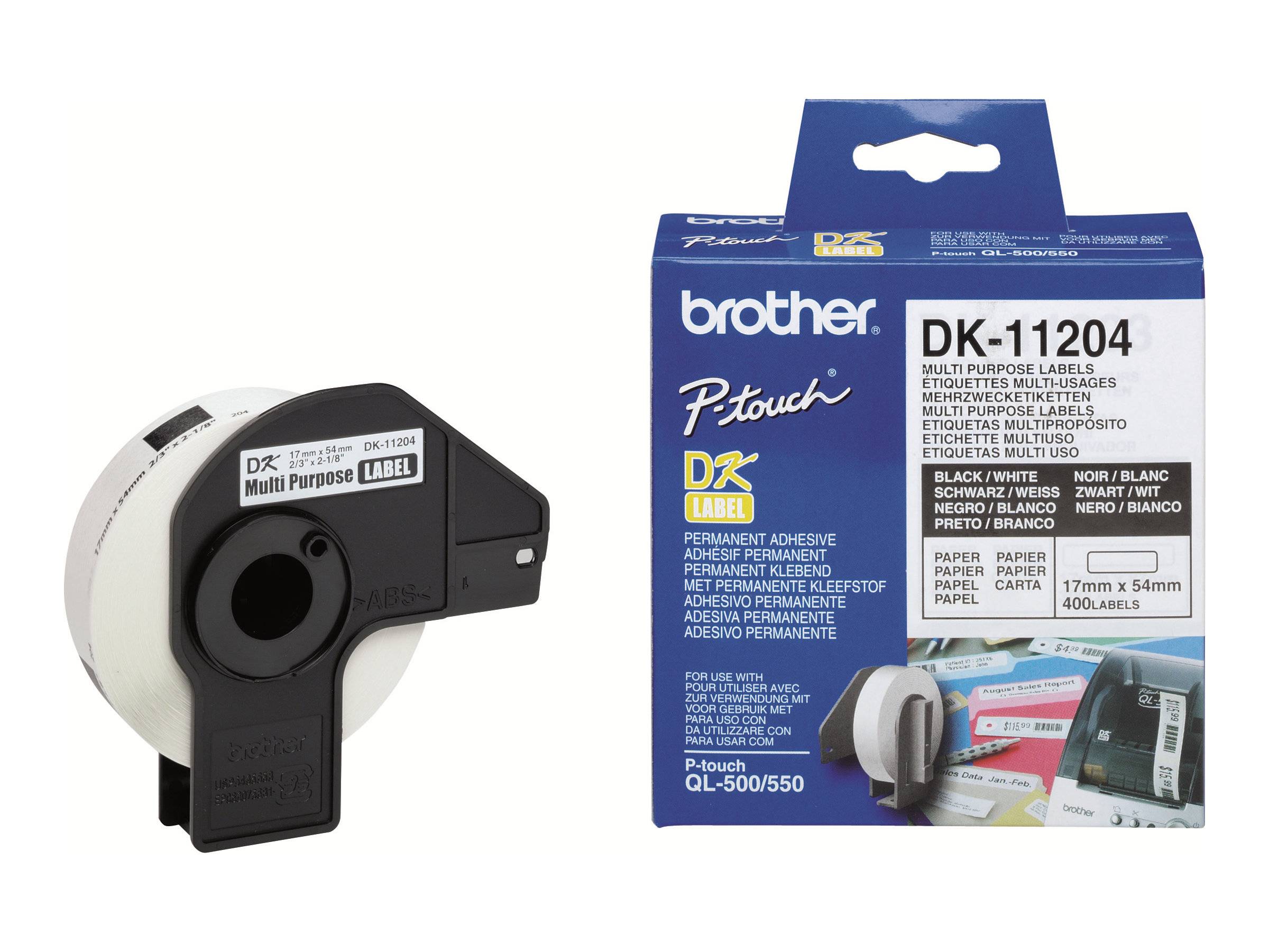 Brother DK-11204 - Schwarz auf Weiß - 17 x 54 mm 400 Etikett(en) (1 Rolle(n) - x