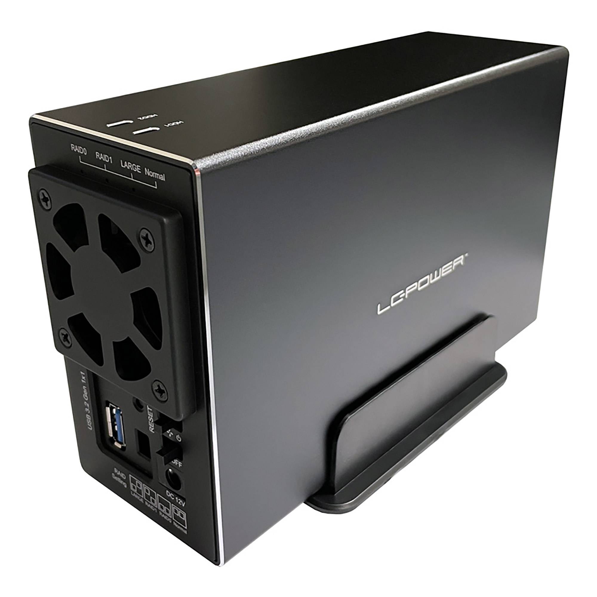 LC-Power LC-35U3-RAID-2, HDD-Gehäuse, 3.5 Zoll, SATA, Serial ATA II, Serial ATA III, 5 Gbit/s, USB Anschluss, Schwarz