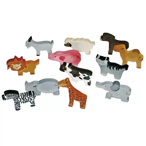 EDUPLAY 210-052 Holzfiguren Tiere, unbemalt, natur, 12-teilig (1 Set) EDUPLAY 210-052 Holzfiguren Tiere, unbemalt, natur, 12-teilig (1 Set)
