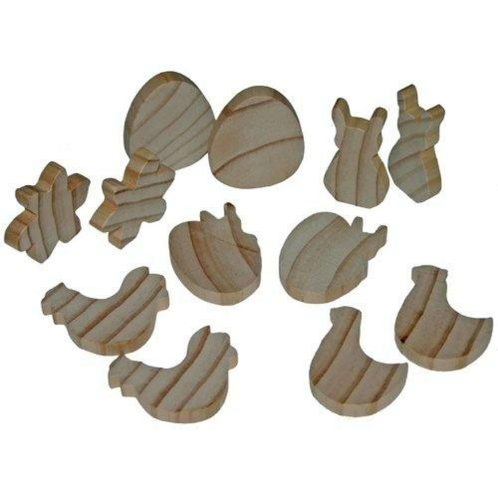EDUPLAY 210-054 Holzfiguren Ostern, natur, 12-teilig (1 Set)