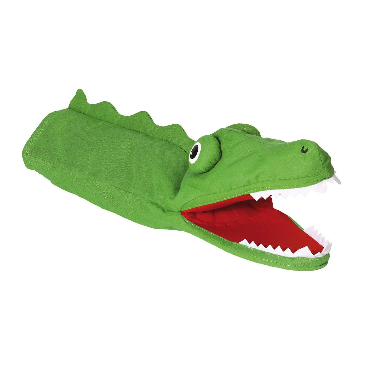 goki 51988 Handpuppe Krokodil, grün