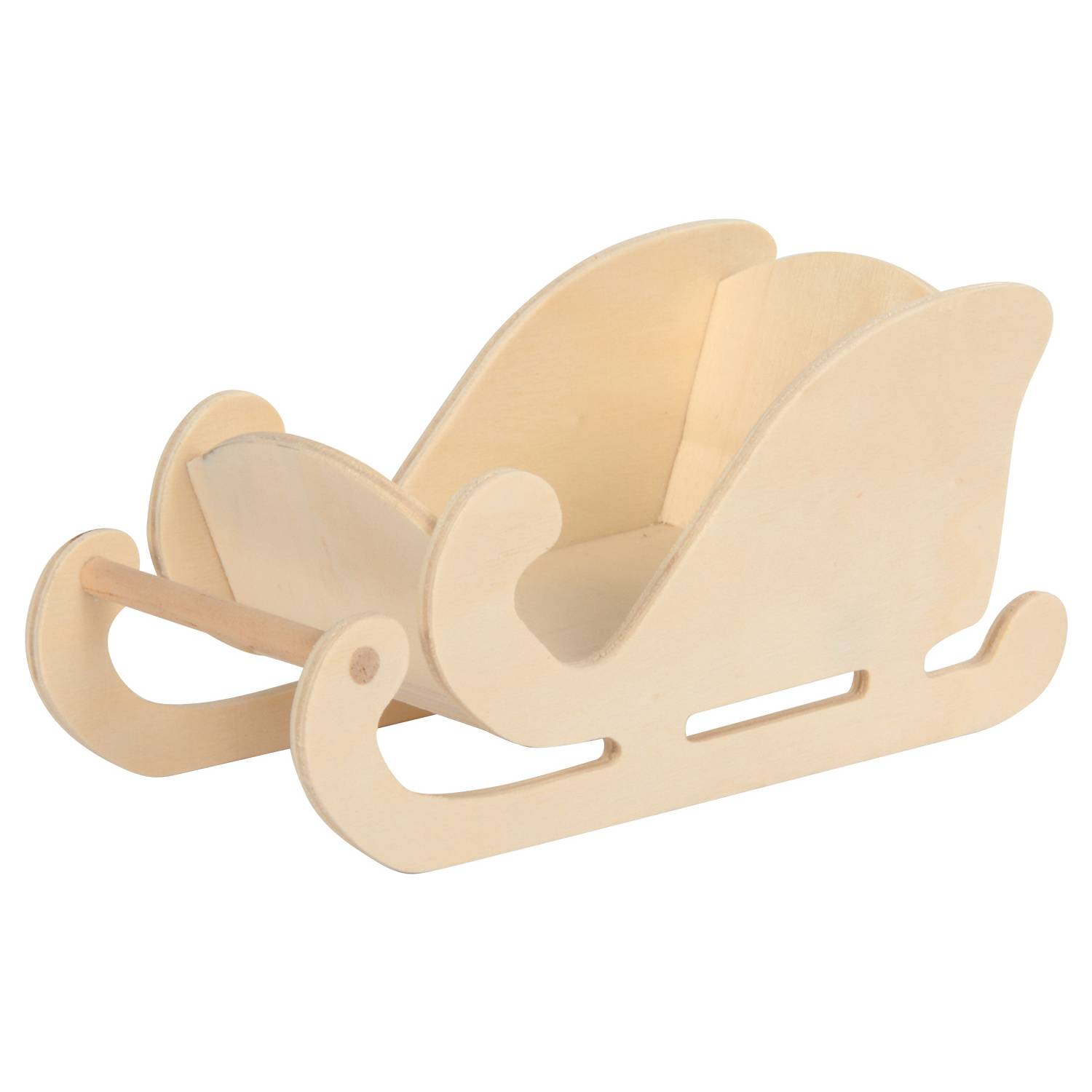 EDUPLAY 210247 Weihnachtsschlitten, Holz, 16 x 7 x 7,5 cm, natur