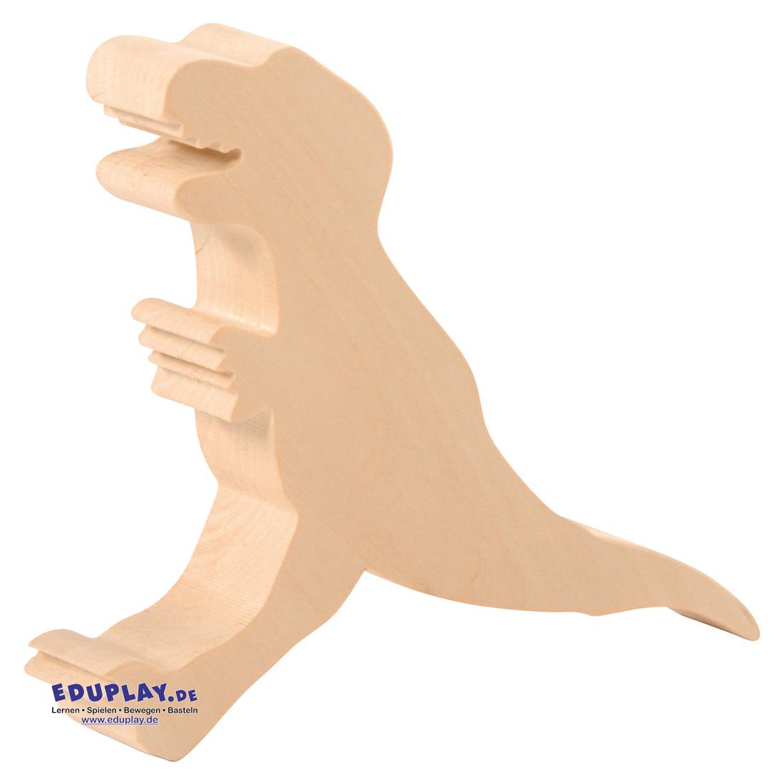 EDUPLAY 210274 Schnitzholz Dino, Holz, natur, 3-teilig (1 Set)