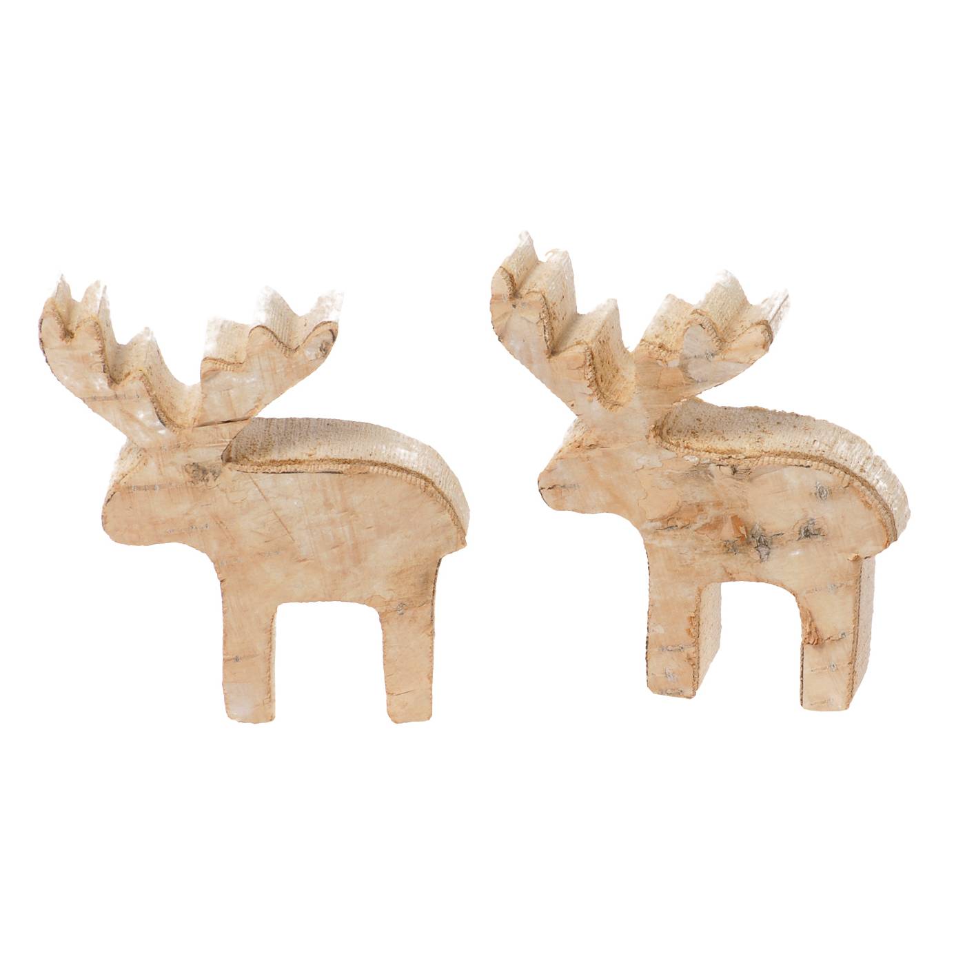 EDUPLAY 310275 Naturholzscheiben Elch, chinesische Birke, 6 x 7 x 1 cm, natur, 6-teilig (1 Set)
