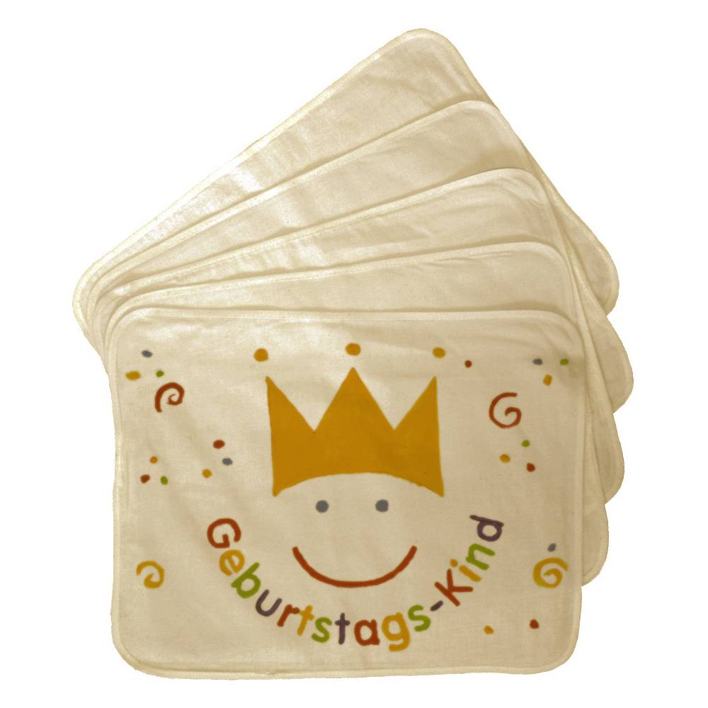 EDUPLAY 230-003 Platzdeckchen zum selbst gestalten 45 x 35 cm, 100% Baumwolle, natur (5er Pack)