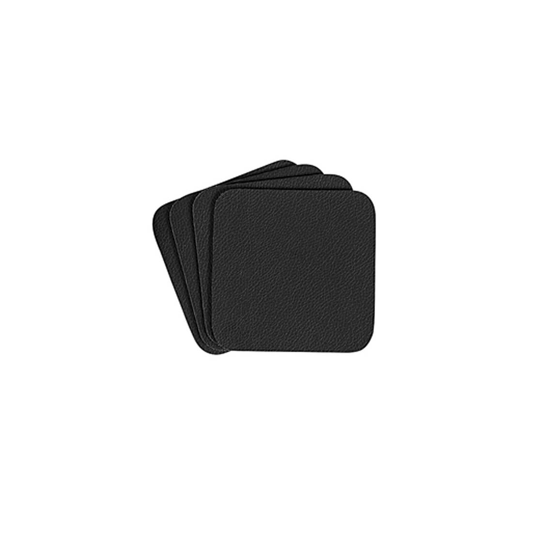 ASA Selection 7835420 Untersetzer für Gläser, 10 x 10 cm, Kunststoff in Lederoptik, schwarz (4er Pack)
