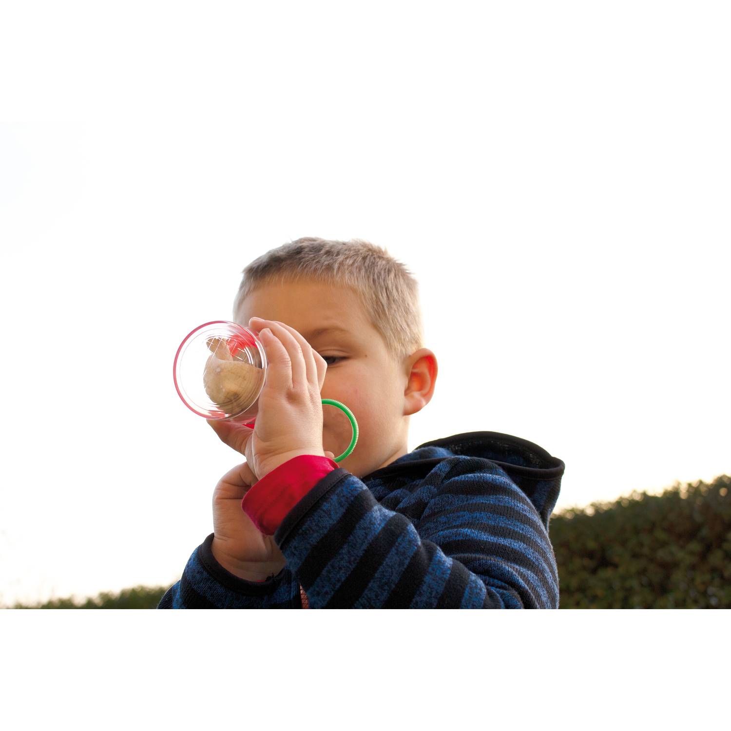 EDUPLAY 150006 Lupendose Ø 6 cm, H 7 cm, mit Plastikspinne, transparent