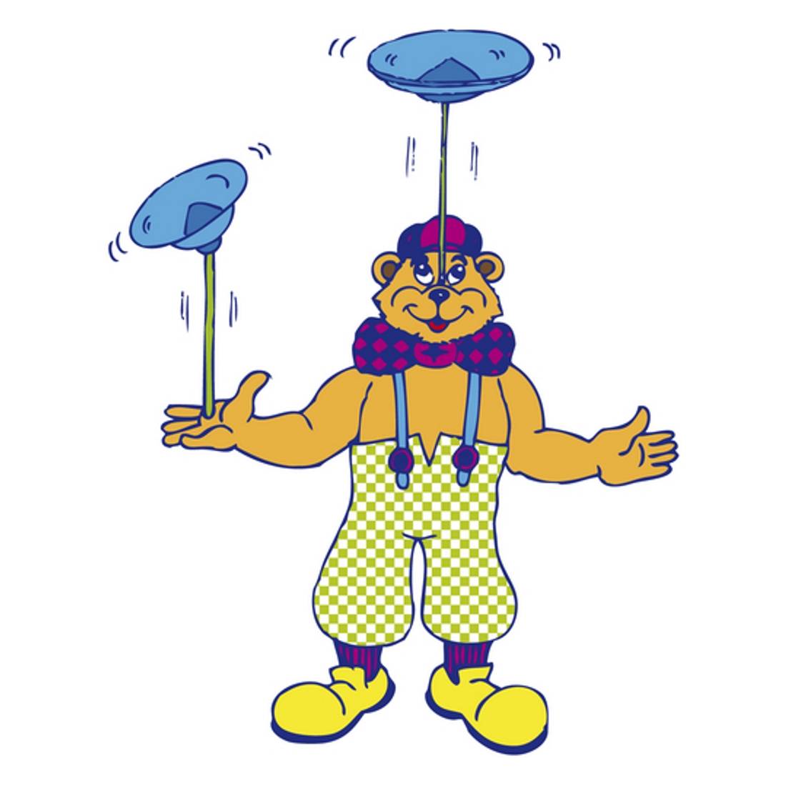 EDUPLAY 170-011 Jonglierteller Ø 23 cm mit Stab, Kunststoff (Farbe zufällig, 1 Stück)