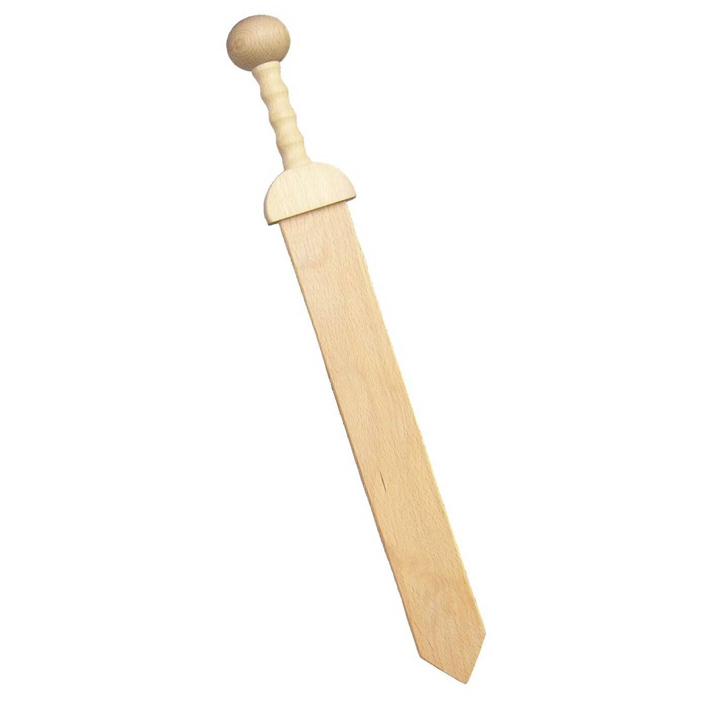 BestSaller 1109 Römer Schwert aus Holz mit gedrechseltem Griff, 57cm, natur