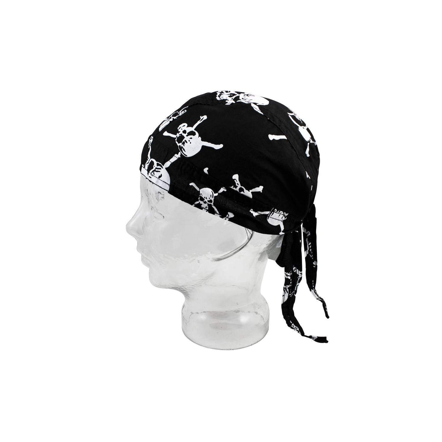 BestSaller 1326 Piraten Bandana Tuch mit Totenköpfen aus 100% Baumwolle, schwarz/weiß