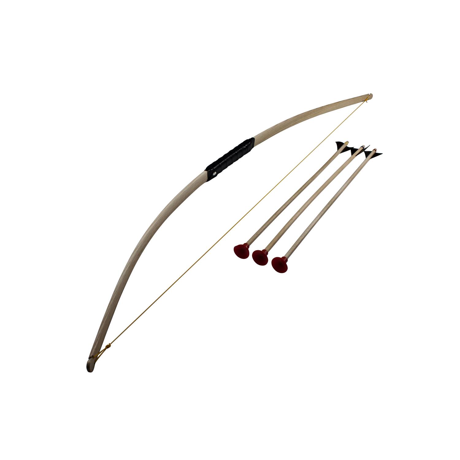 BestSaller 1201 Sportbogen 118cm aus Eschen Holz, inklusive 3 Pfeile, natur, 4-teilig (1 Set)